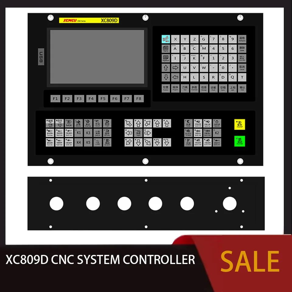 

XC809D 3/4/5/6 Axis USB CNC System Controller 24V Supports FANUC G Code Offline Milling, Boring, Tapping, and Drilling Feed