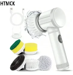 Cordless Electric Spin Scrubber, Wireless Rotating Cleaning Brush with Replaceable Brush Heads, Multifunctional Household Cleani