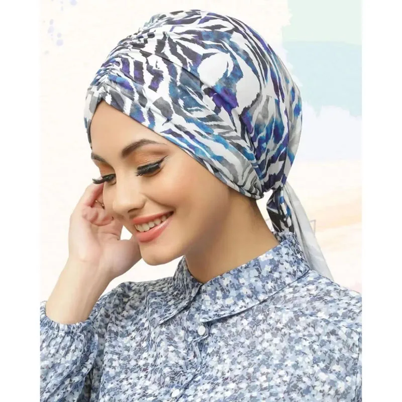 Instant Turban Islamic Women Plain Muslim Hat Inner Hijab Caps Ramadan