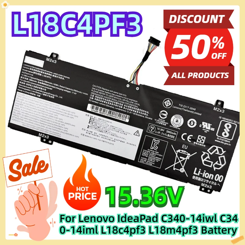 

For Lenovo IdeaPad C340-14iwl C340-14iml L18c4pf3 L18m4pf3 Battery