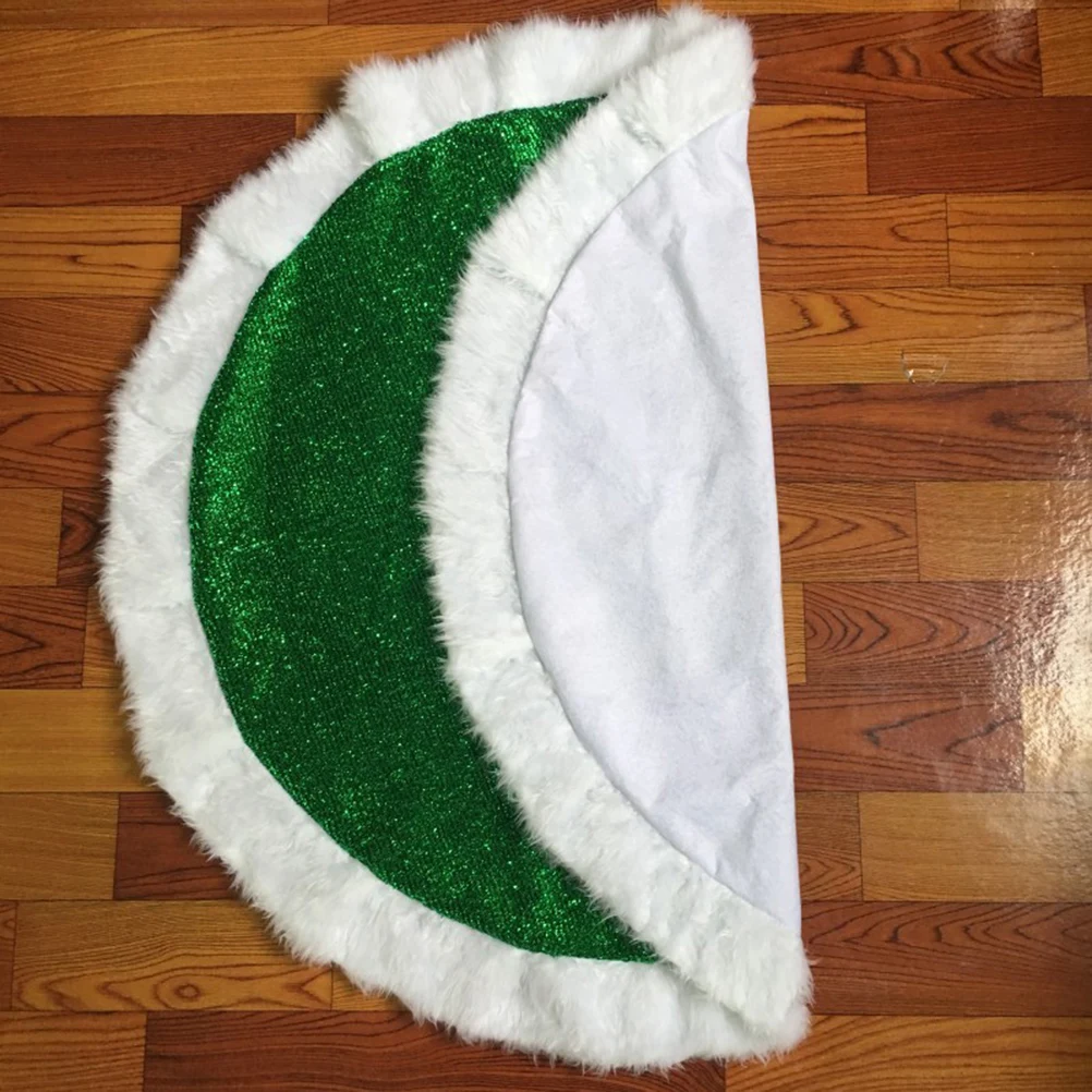 

125Cm Green Christmas Tree Skirt Elegant Snowflakes Print Tree Base Cover for Living Room Bedroom Restaurant Holiday Party