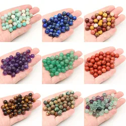 Natural Stone Beads Tiger Eye Amethyst Agate Jasper Pink Quartz Loose Round Bead for Jewelry Making DIY Bracelets 4/6/8/10mm