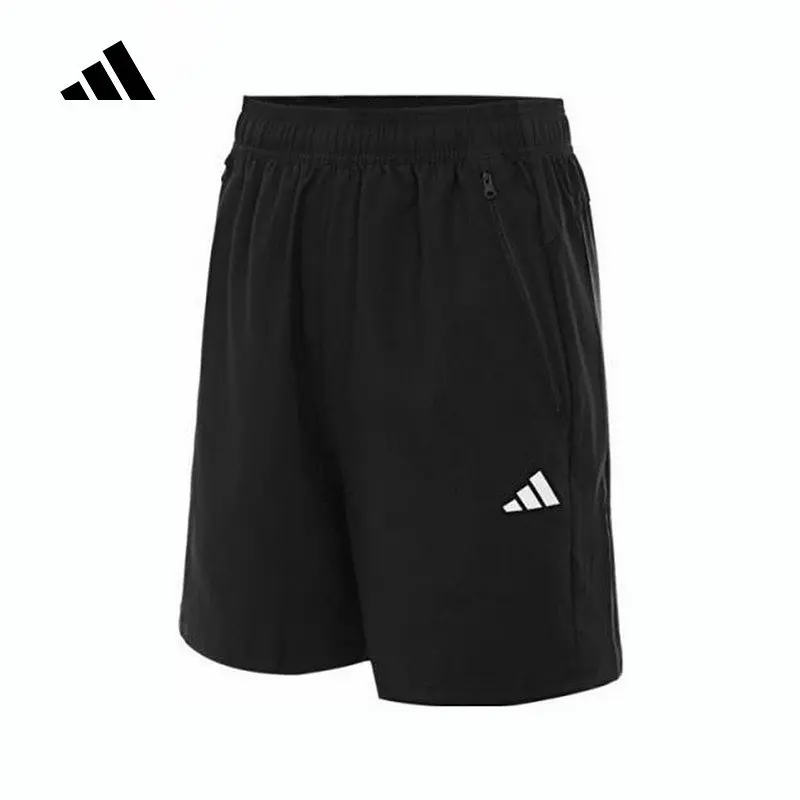 2026 Sport Adidas Shorts JY8578 Regular Fit Zip Pockets Elastic Waist Black White Athletic Shorts