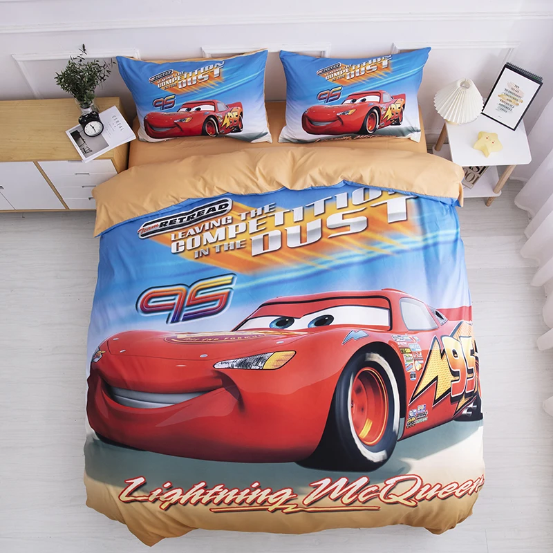 Disney conjunto de cama mcqueen carro spiderman conjuntos capa edredão único tamanho duplo para o bebê crianças meninas cama presentes aniversário