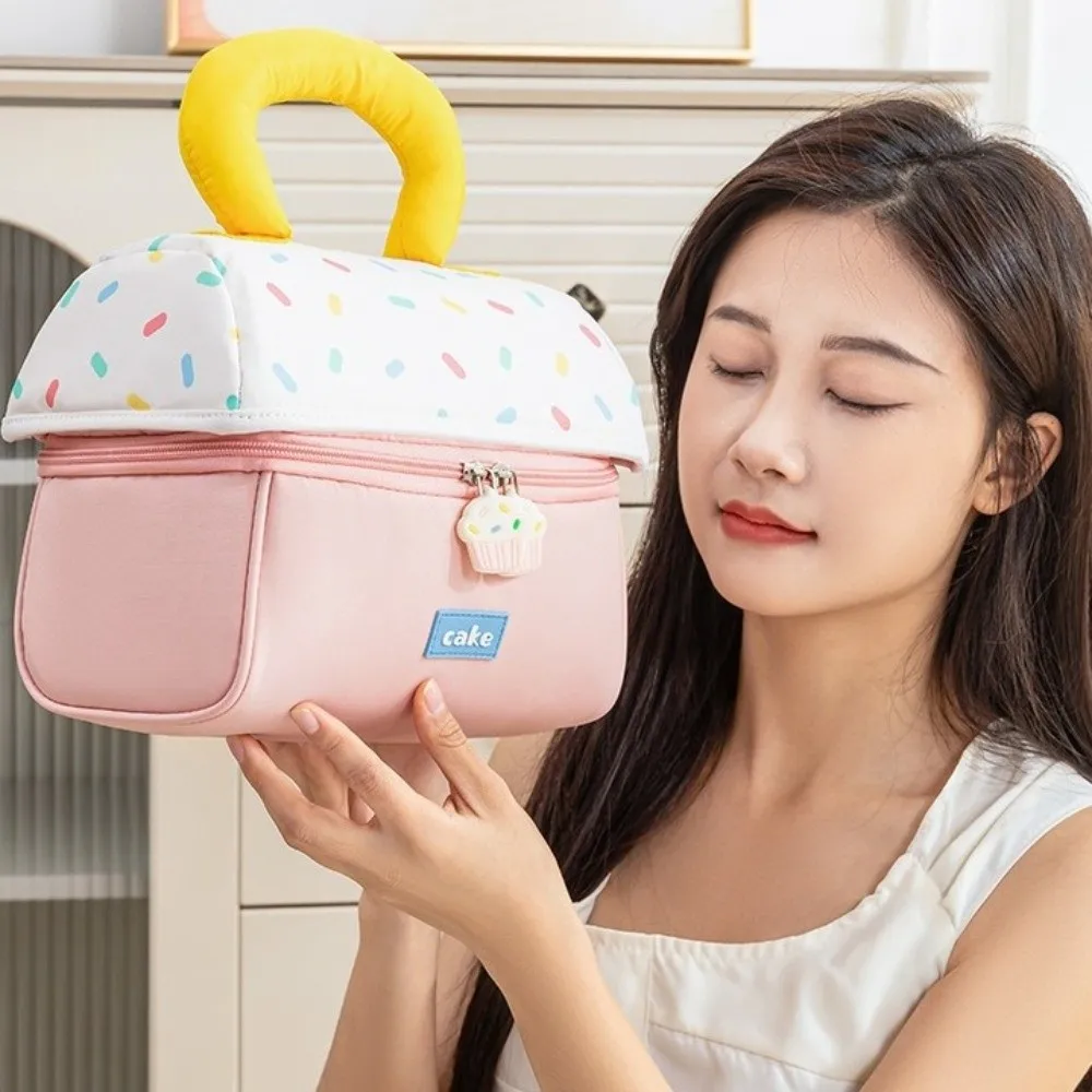 

Oxford Cloth Cartoon Cottage Makeup Bag Large Capacity Mushroom Shape Toiletry Bag Multifunctional Zipper Closure Storage Pouch