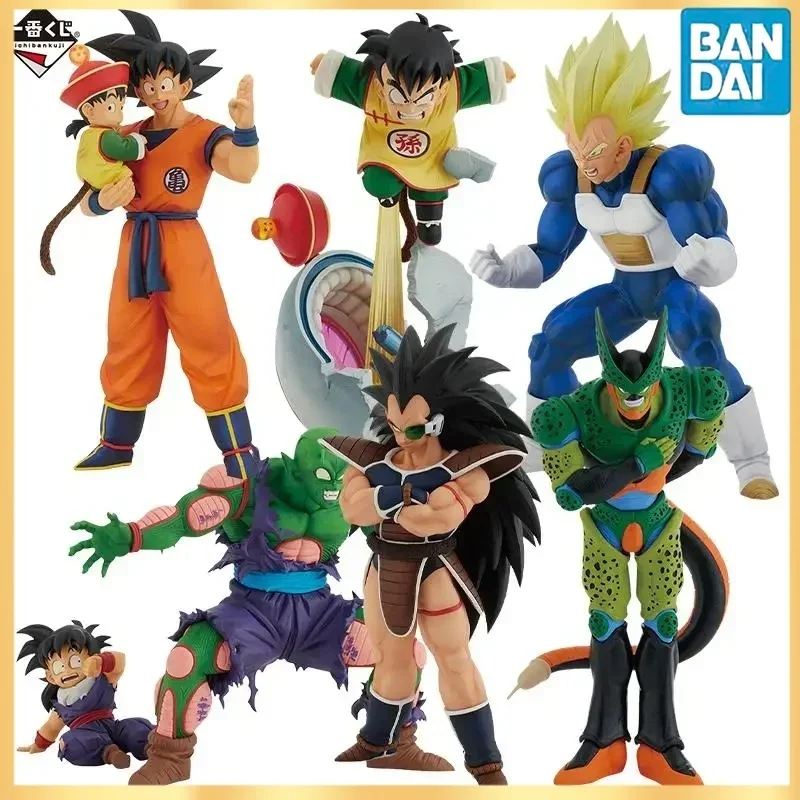 Dragon Ball Bandai Original Ichiban Kuji Raditz Goku Gohan Piccolo Vegeta Cell Anime Action Figure Pvc Collection Model Toy Gift