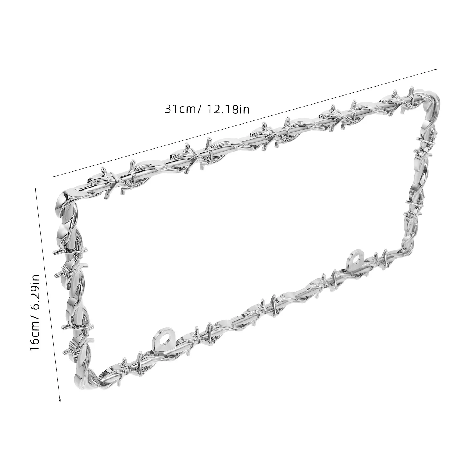 2Pcs Usa License Plate Frame Plastic Barbed Wire Thorn Design Floral Pattern Lightweight Vehicle License Plate Decoration