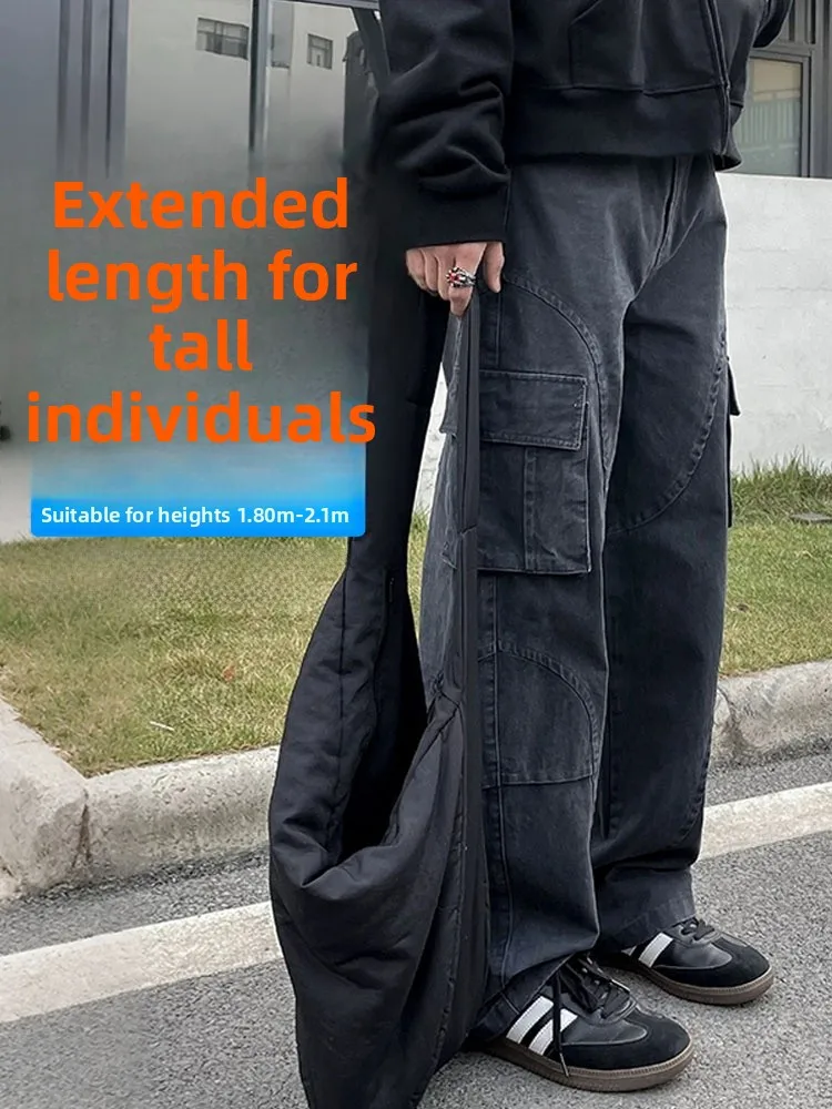 

Spring Summer Long Legged Brother Extended Version Loose Straight Legged Teenage Workwear Pants Cotton Casual Trousers