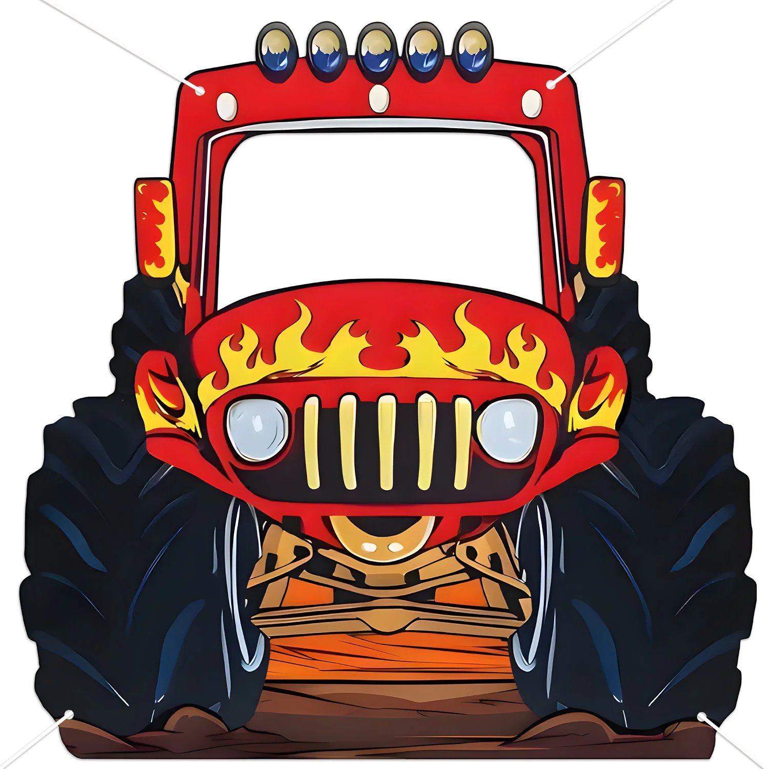 

Large Monster Truck Photo Booth Props Background Banner - Funny Party Decor Huge Monster Truck Photo Backdrop for Events