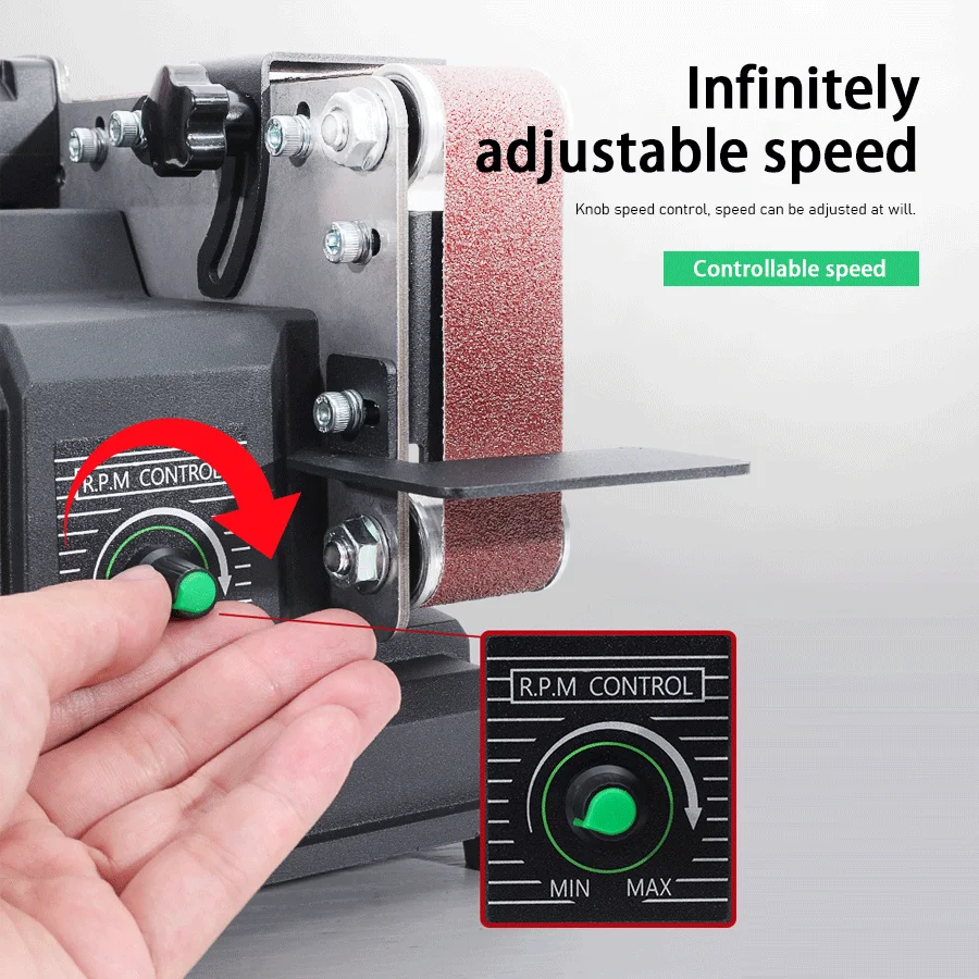 Electric Belt Sander Household Knife Sharpener Industrial Grade Mini Polishing Tool Dual Purpose Belt Sander Sanding Machine view 3