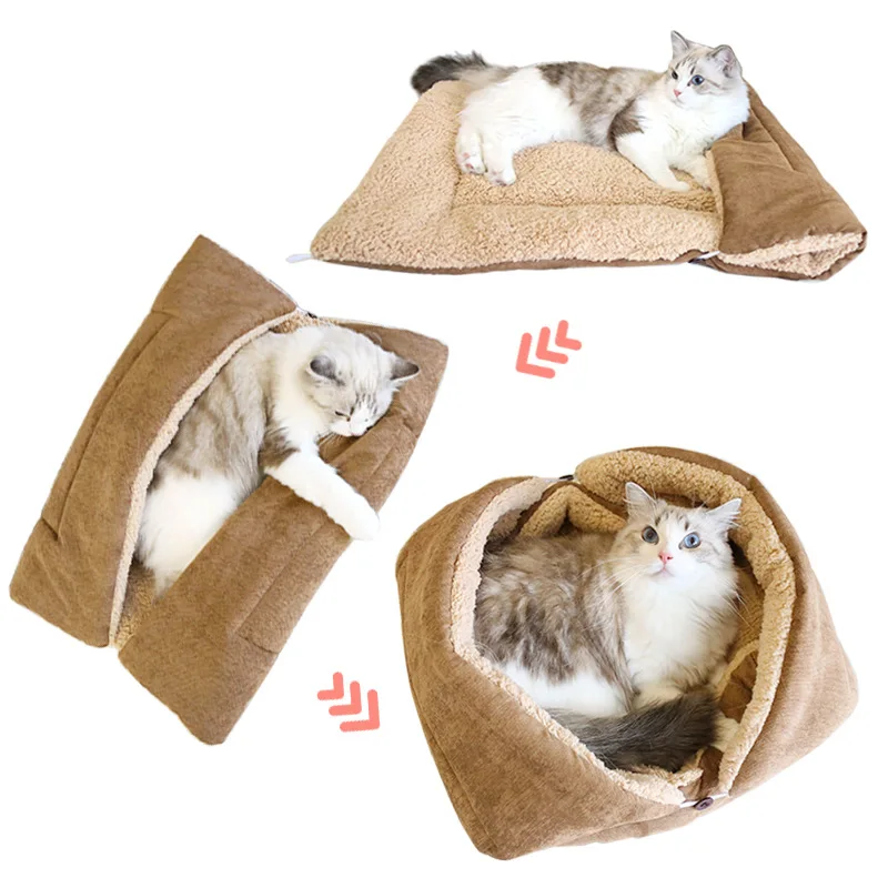 Tapis pliable multifonctionnel pour animaux de compagnie, pour chats et petits chiens, lit chaud et épais pour chat, tapis de couchage pour chaton d'intérieur, fournitures pour animaux de compagnie