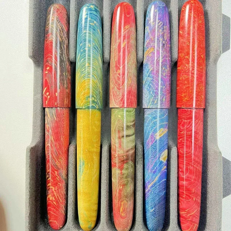 Hot Jinhao 9058 Ink Pen 2024 Hand Polished Long Knife Wood Fountain Pen Business Writing Stationery Office School Supplies Gift