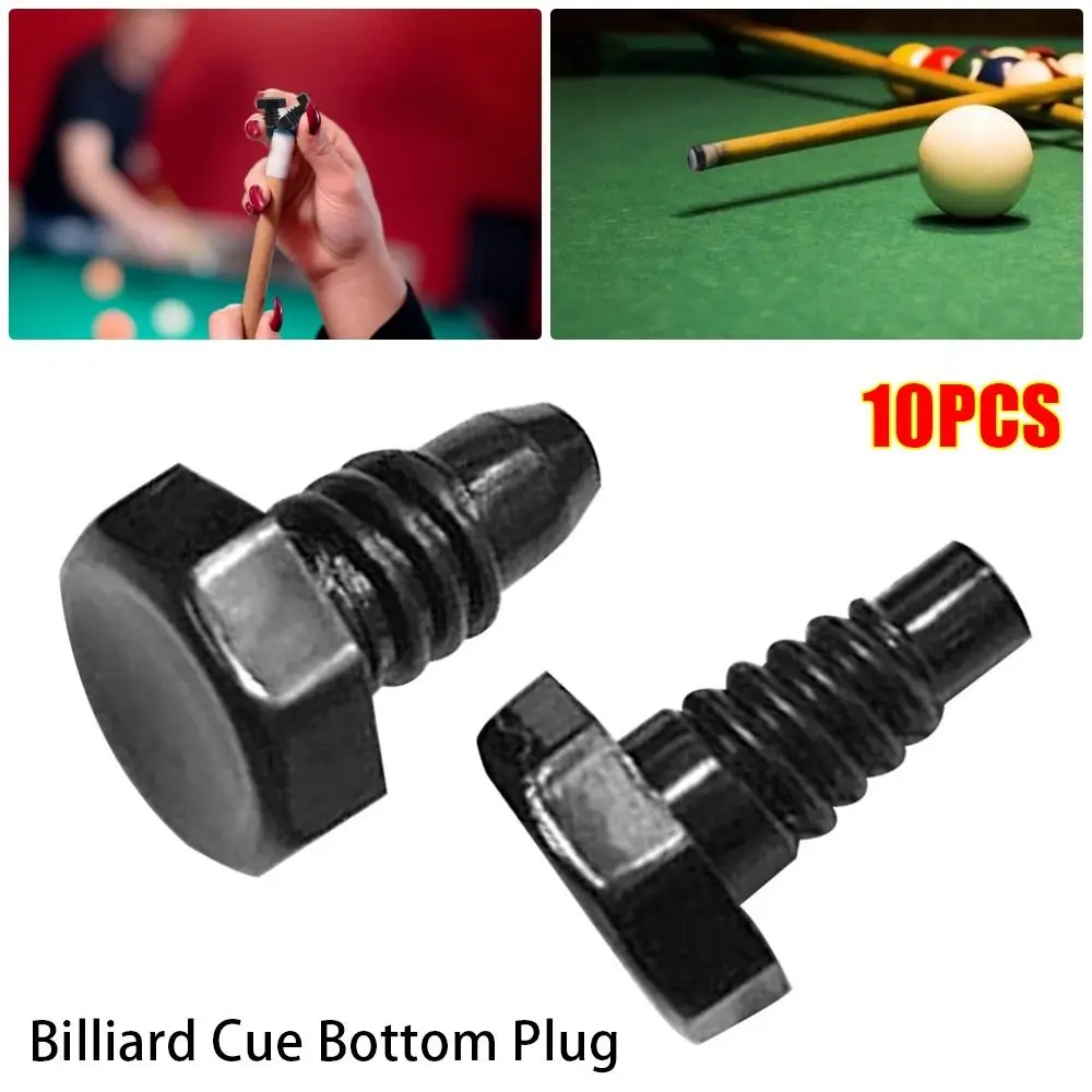

10Pcs New Sharp Nozzle Type Billiard Cue Bottom Covers Pool Cue Bottom Sleeve Screw Tail Plug Protection Plastic Bumper Plug