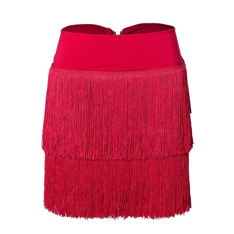 ملابس ممارسة الرقص اللاتيني بطبقة مزدوجة فستان بوستير بشراشيب جديد للسيدات البالغات معيار وطني للرقص شعور كبير