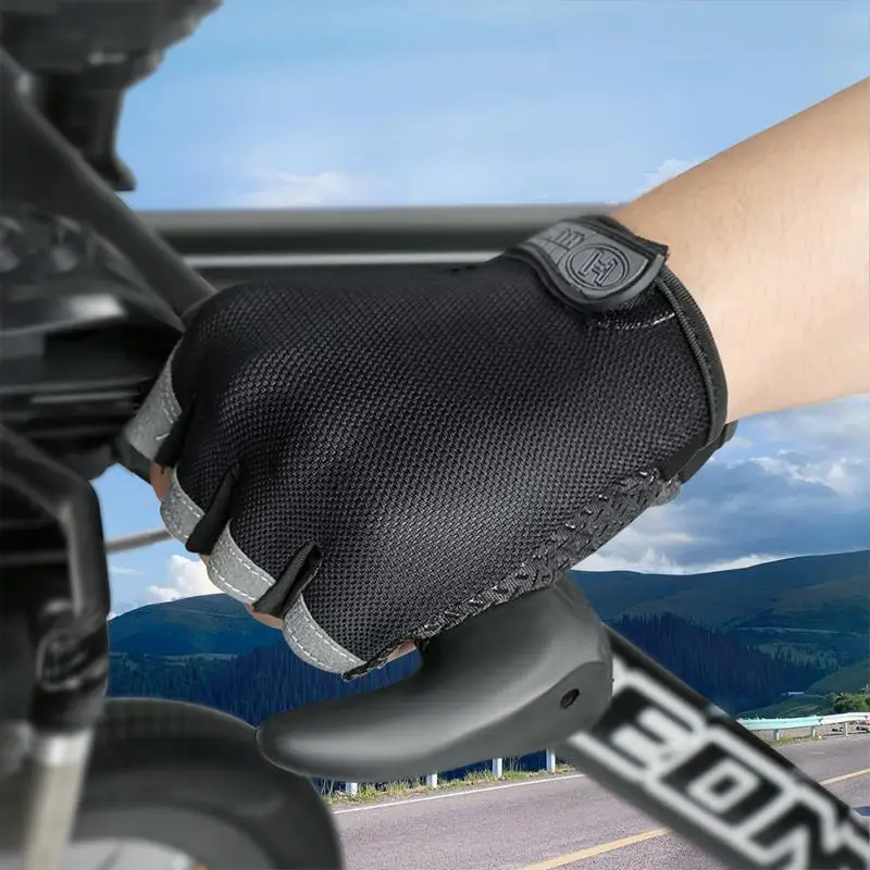 Comfortable Mtb Bike Gloves 1 Pair Fingerless Gloves Breathable Mesh Material Half-finger Gloves Four Seasons Classic