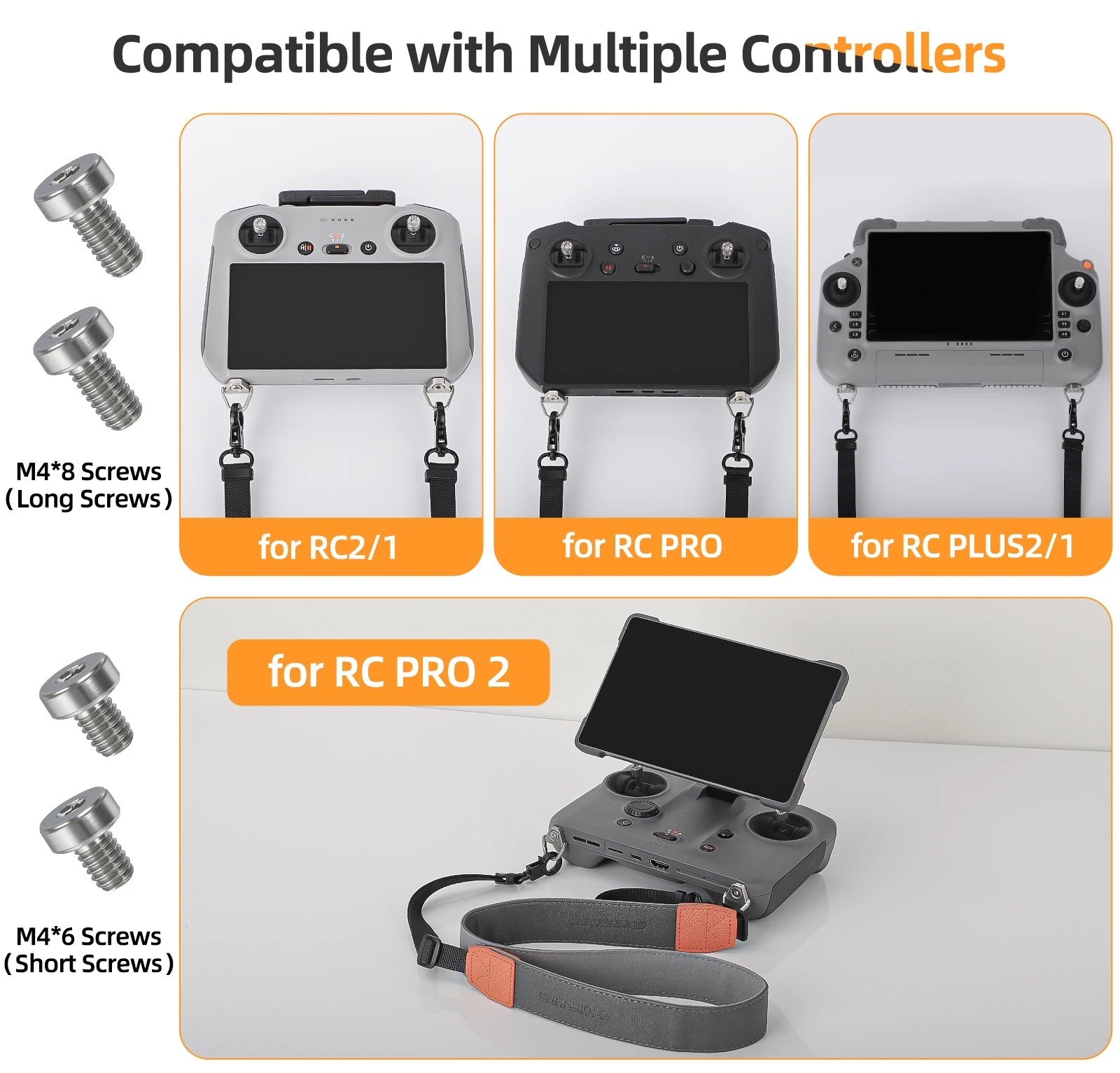 General Remote Control Lanyard For DJI RC2/RC1,RC PRO 2/1, RC PLUS 2/1 Drone Lanyard Neck Strap Buckle Rope Accessories