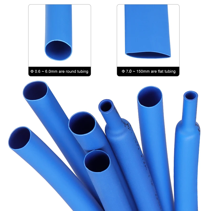 

Cable Sleeving 0.6mm ~ 80mm Blue Heat Shrink Tube DIY Connector Repair Wrap Wire 2:1 Polyolefin Insulated Cable Protect Sleeve