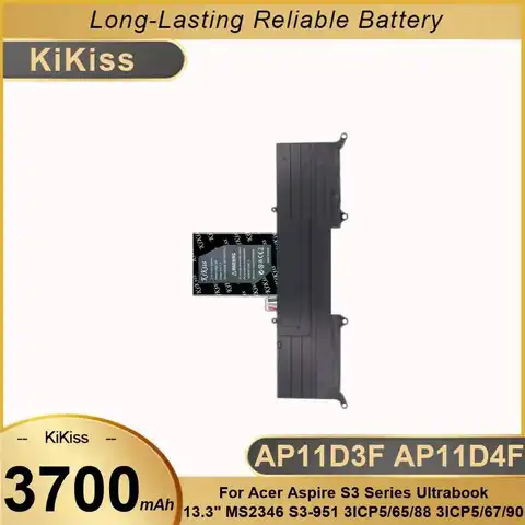 Stable AP11D3F AP11D4F Laptop Battery 3700mAh For Acer Aspire S3 Series Ultrabook 13.3" MS2346 S3-951 3ICP5 65 88 3ICP5 67 90