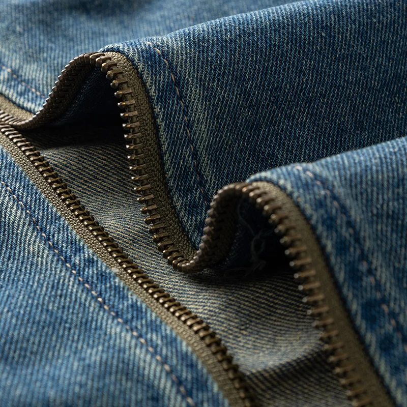 Men's Casual Non-Stretch Denim Jacket High Street Style Zipper Loose Workwear Jacket Plus Size Trendy Streetwear Top 117 S54516e3d879643ecafa6916ca0b45a38C