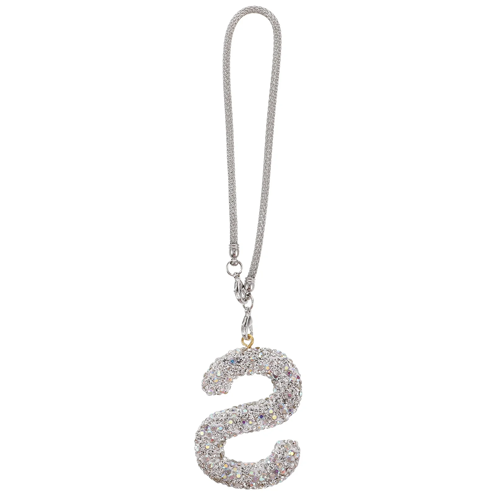 

Bling Car Letter S Charm Rear View Mirror Ornament Cute Hanging Crystal Pendant Lucky Rhinestone Decoration Auto Interior