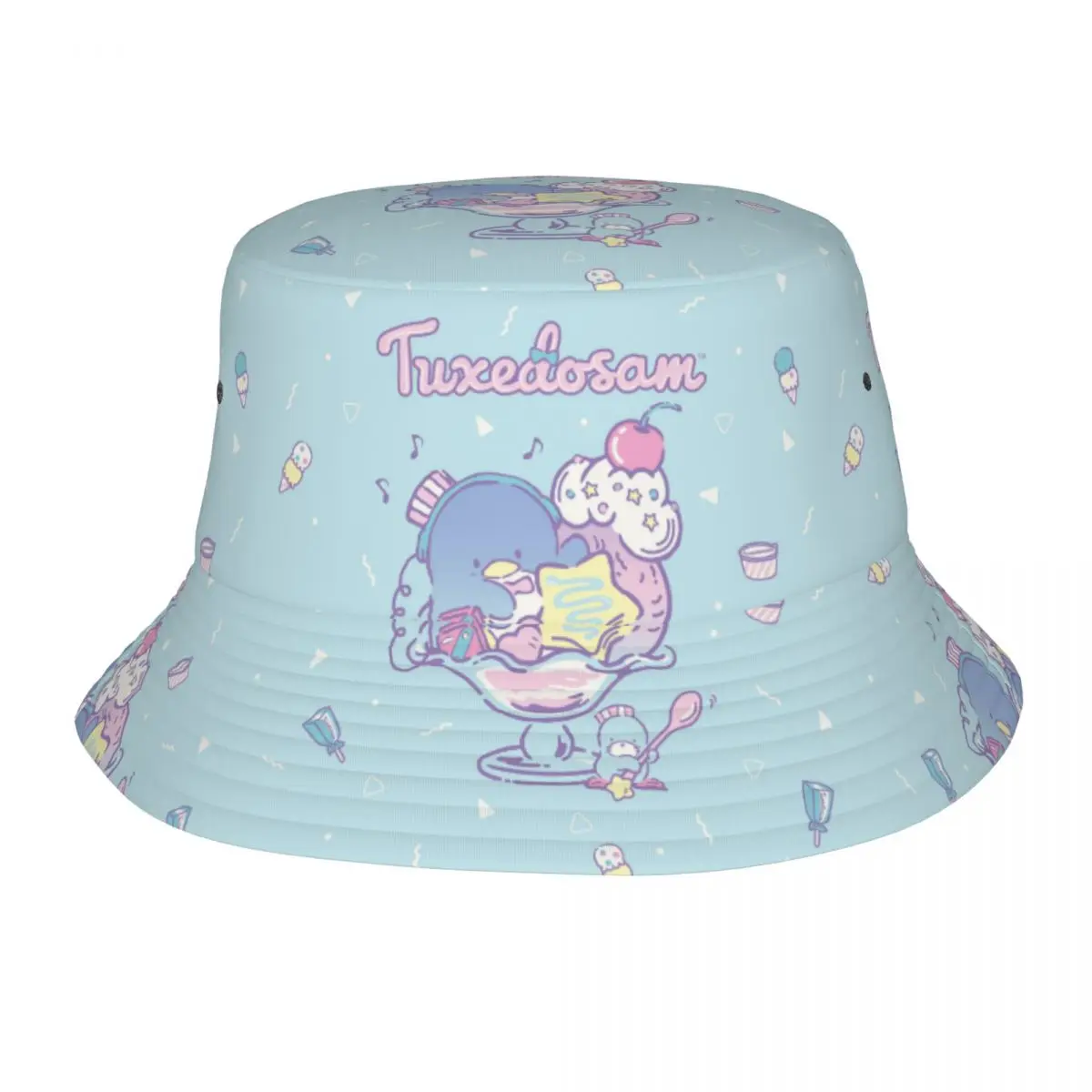 Men Women Cute Bucket Hats Sanrio Tuxedo Sam Merchandise Bob Hat For Vocation Getaway Headwear Lightweight