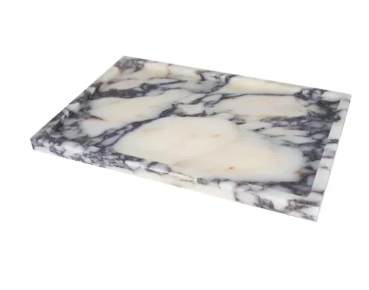 Customized Calacatta Viola Nordic Natural Marble Storage Tray French Decoration Marble Ornament Palette Light Luxury Stone Craft