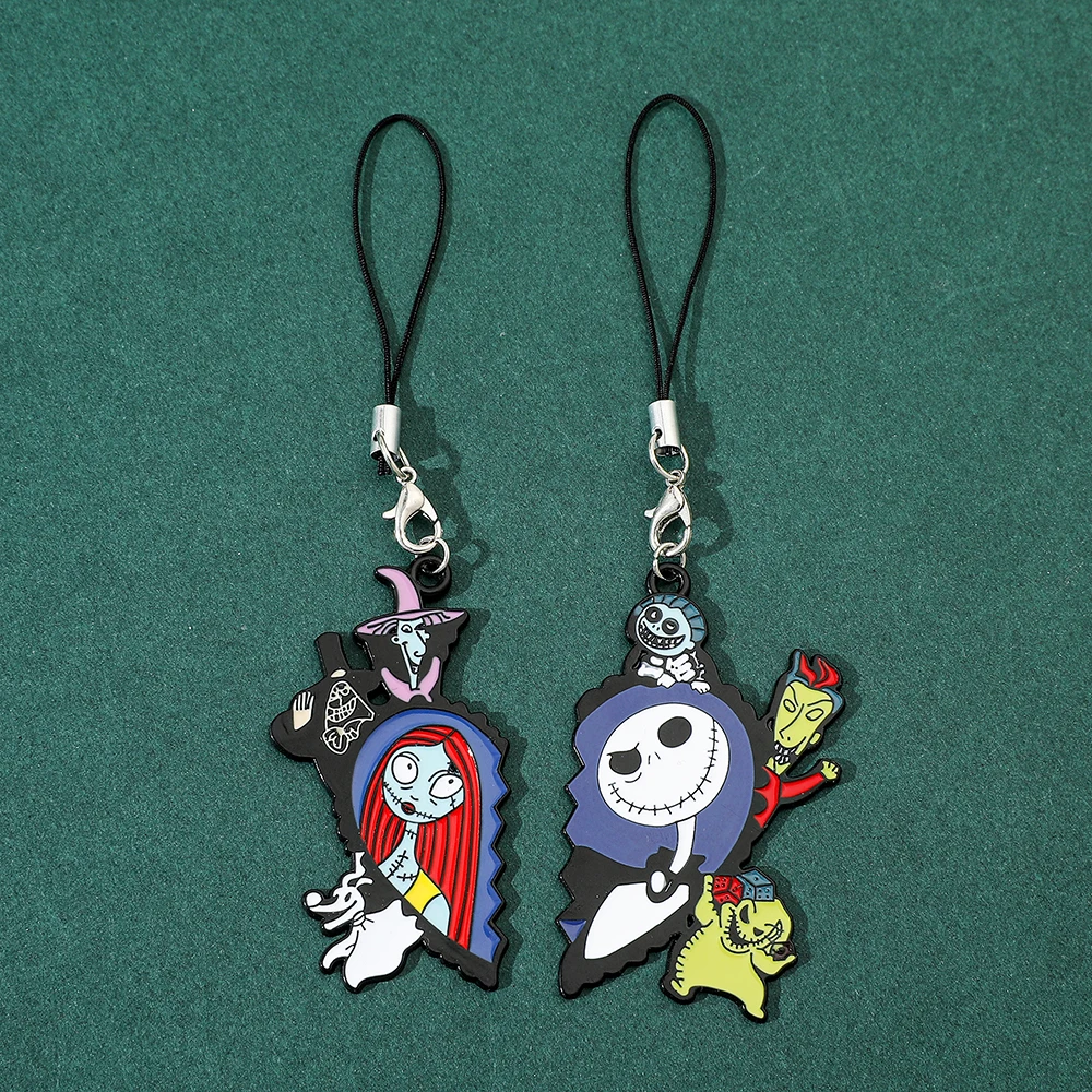 The Nightmare Before Christmas Keyring Cartoon Anime Sally Jack Skellington KeyChain For Women Men Halloween Jewellery Gifts