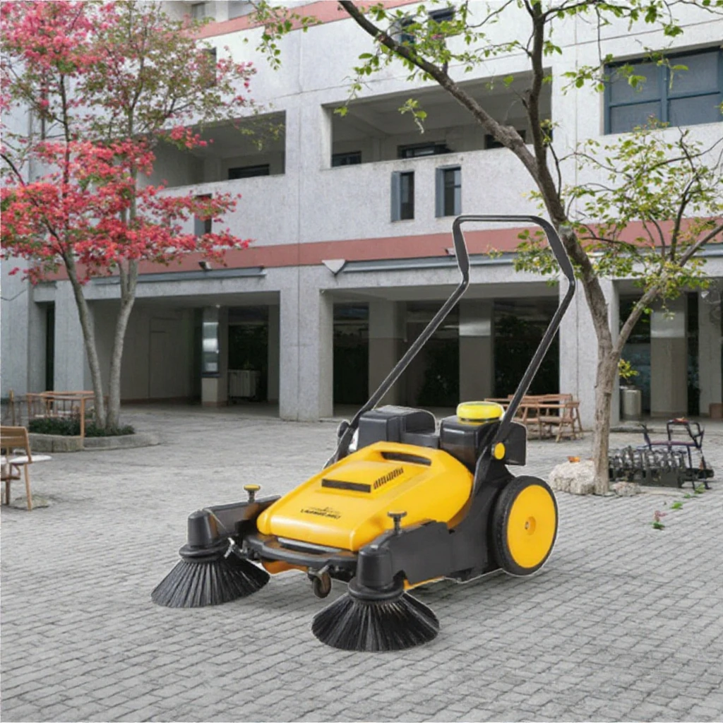 Nova vassoura elétrica de 48v, máquina industrial de limpeza de calçada e piso de estrada com componentes de escova fortes