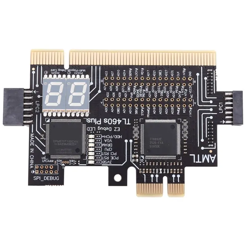 TL460 Multi-Purpose PCI-E Test Card Computer PCI-E Diagnostic Card LPC Debug Card Auto Recognition Motherboard Compatibility