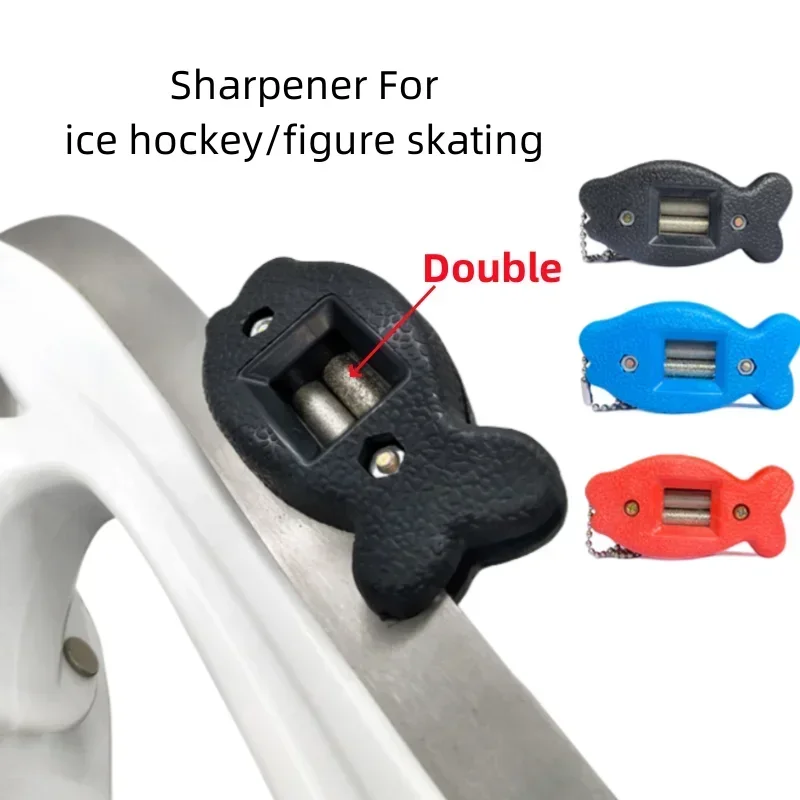 LangMaoDouble Core Diamond Sharpener Ice Skate Sharpener Portable Hanging Ice Hockey Shoe Blades Sharpener Figure Skating Repair