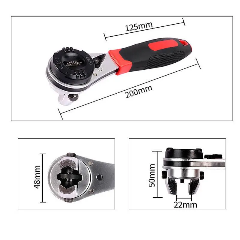 Saker Multifunctional Ratchet Wrench Quick Release Spanner Socket Drive Adjustable Non-Slip For Car Bicycle Repair Hand Tools