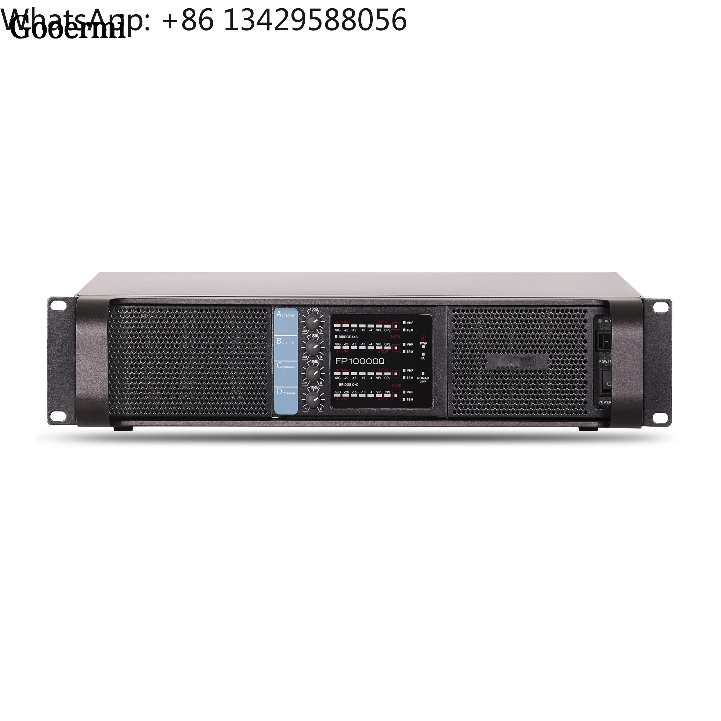 

Gooermi FQ10000Q Professional 4CH 10000Watts High Power Amplifier Stage Sound System Power Amplifier Made Metal Factory