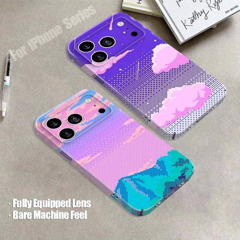 

Pink Sky Mountain Phone Case For Apple iPhone 7 8 11 12 13 SE XR XS Plus Pro Max Mini 2022 Film Hard Shell