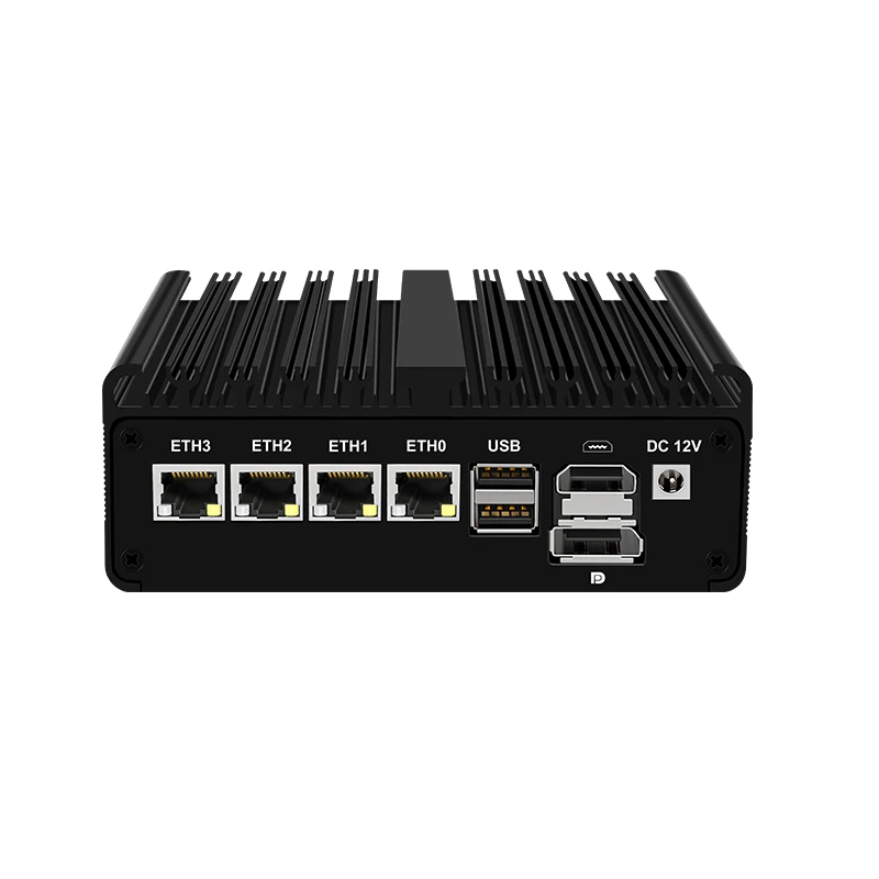 4x i226-V 2.5G LAN Mini tanpa kipas PC Intel J4125 N100 Router lembut komputer Desktop NVMe HDMI DP AES-NI OPNsense Win11 friewwall