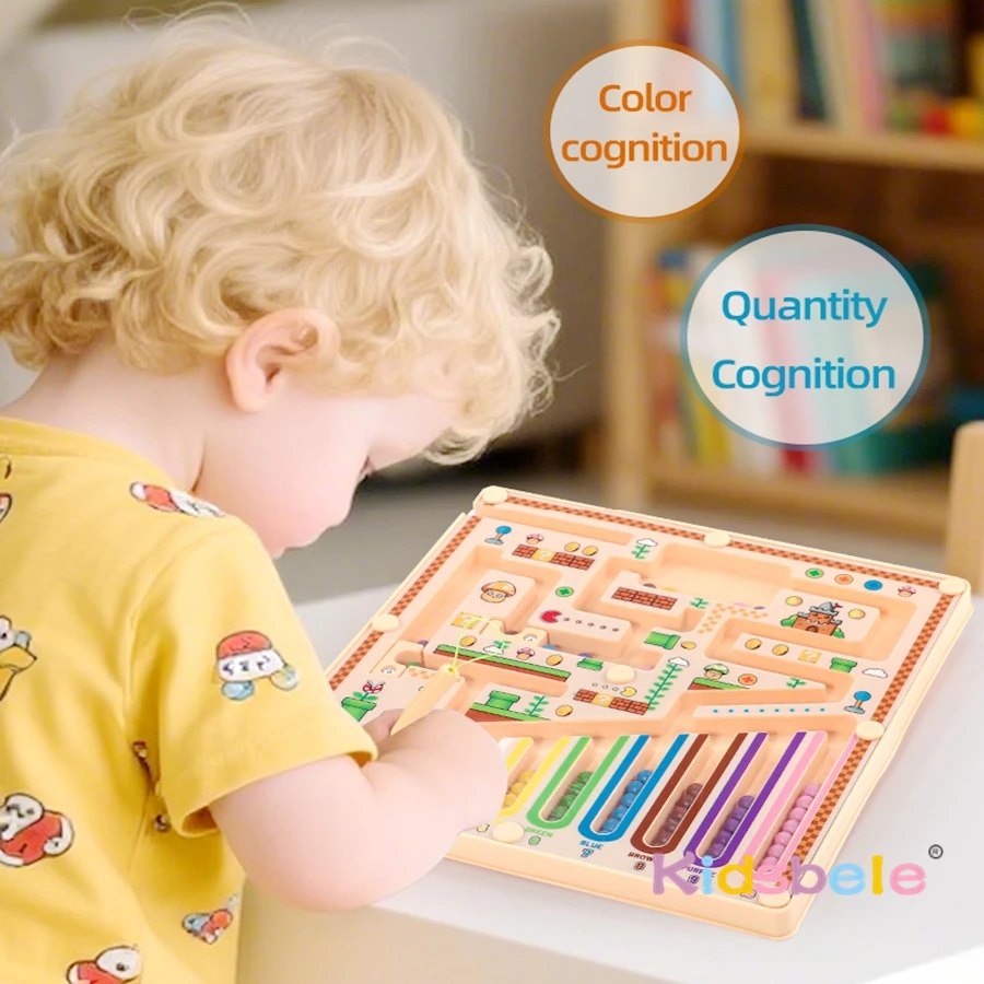 Bambini Montessori Numero di colore Labirinto Giocattolo Classificazione Conteggio Bordo Walking Bead Puzzle Regalo Regalo di Natale Giocattolo di addestramento sensoriale
