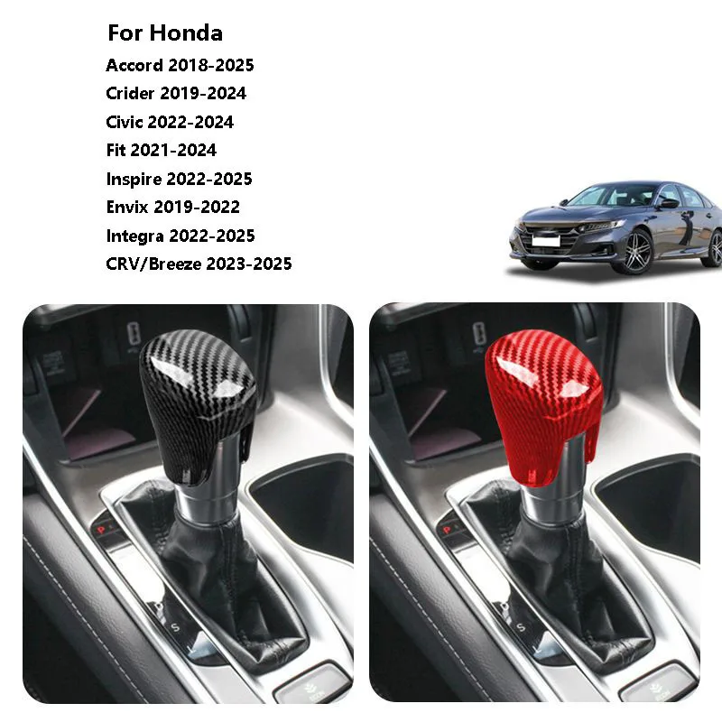 

Gear Lever Shift Knob Cover Carbon Fiber ABS For Honda Civic Accord Crider Inspire CRV Breeze Envix Integra Car Accessories Auto