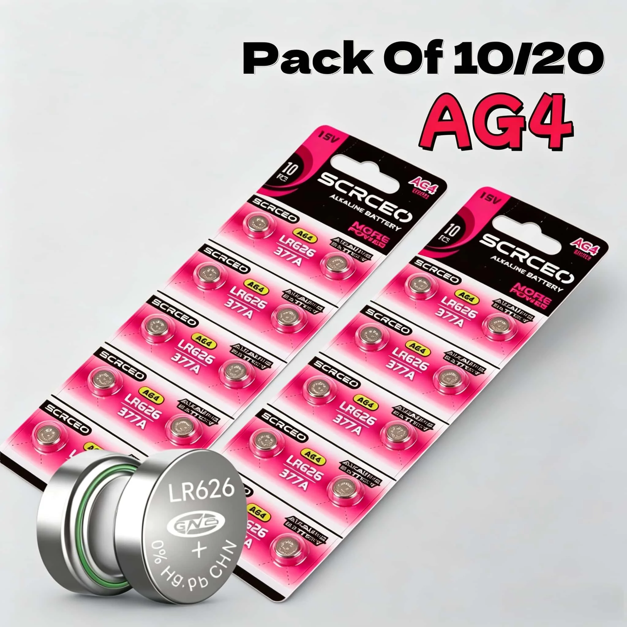 10-20PCS  AG4 LR626 Watch Alkaline Battery Button Battery 1.55V 377 SR626SW 377A CX66W Cell Coin  Battery For Watch Toys Clock