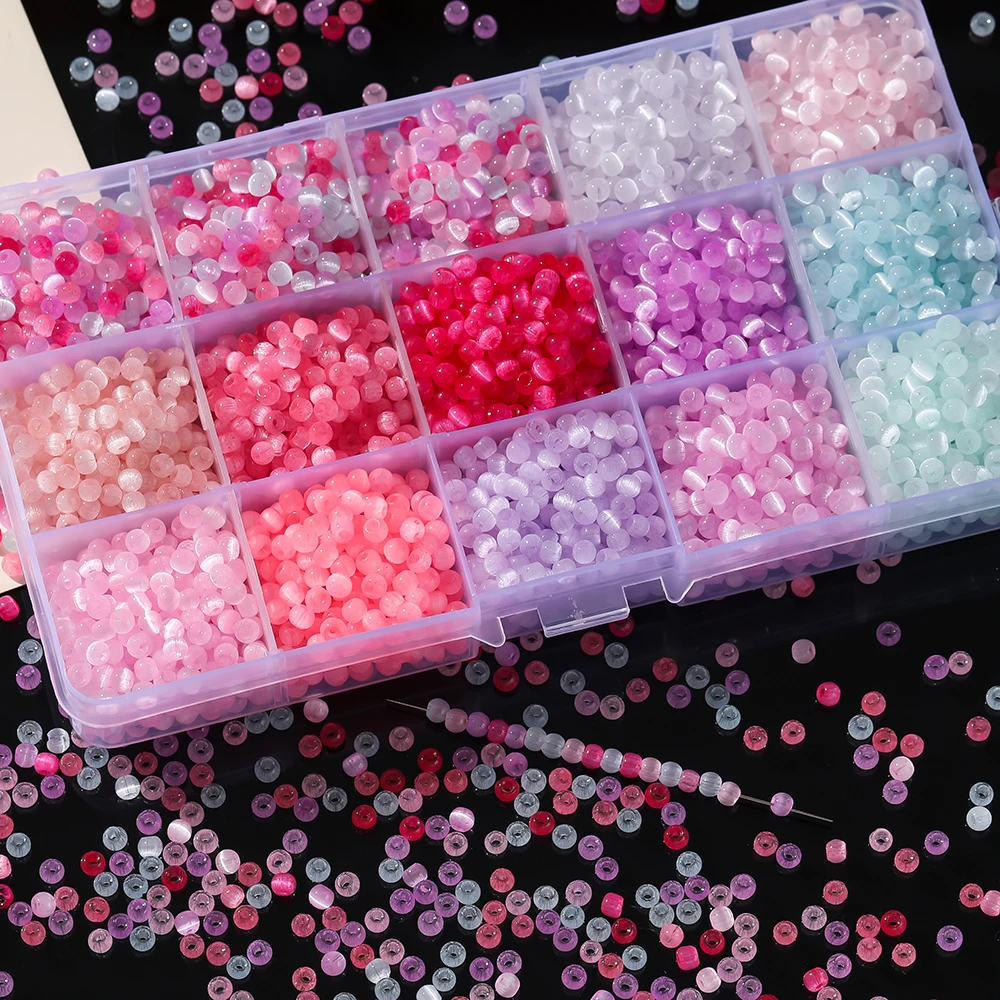 100 teile/lose 4mm Farbige Glas Katzenauge Perlen Runde Lose Spacer Perlen für DIY Schmuck Machen Halsketten Ohrring handwerk Liefert