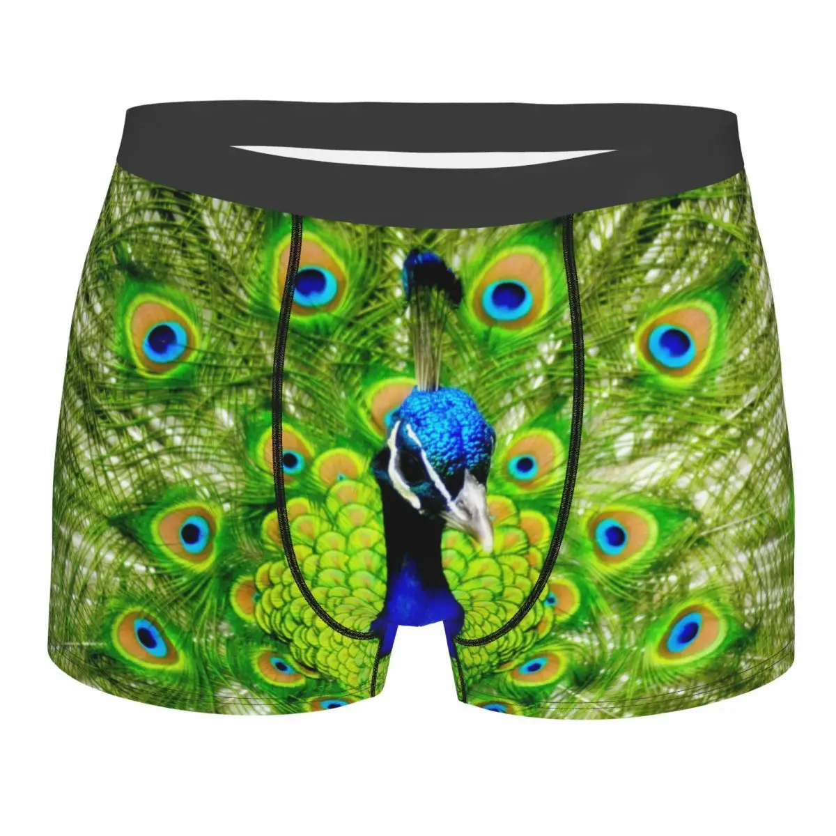 Animal Peacock Boxer Briefs for Men Boys Youth Soft Comfort Underwear