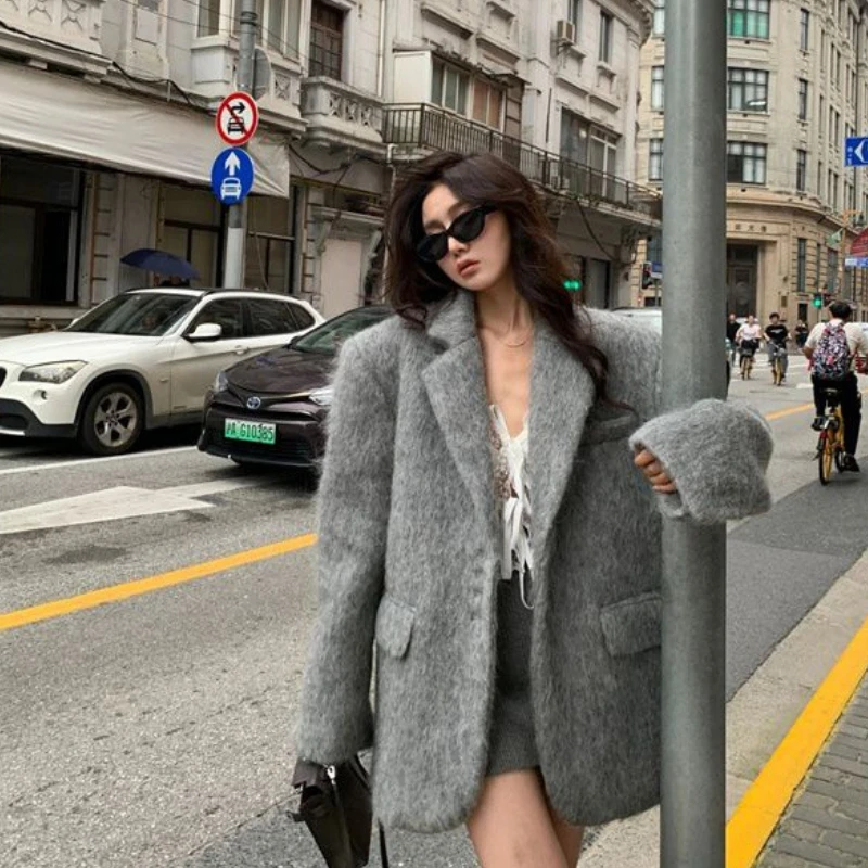 2024 Autumn And Winter New Trendy Thick Warm Women Fashionable And Stylish Design Sense Suit Coat