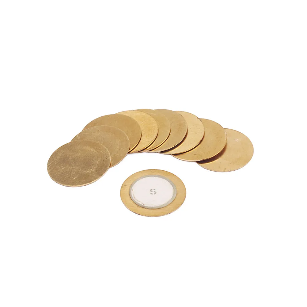 10Pcs 15mm Piezo Pickup Discs Brass Acoustic Instrument Transducers for Guitar Cigar Box Drums