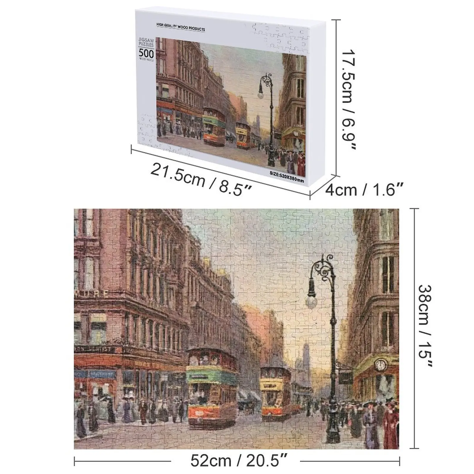 Винтажная иллюстрация улицы Собчихолла, головоломка Глазго, рождественские подарки, индивидуальные подарки для детей, головоломка
