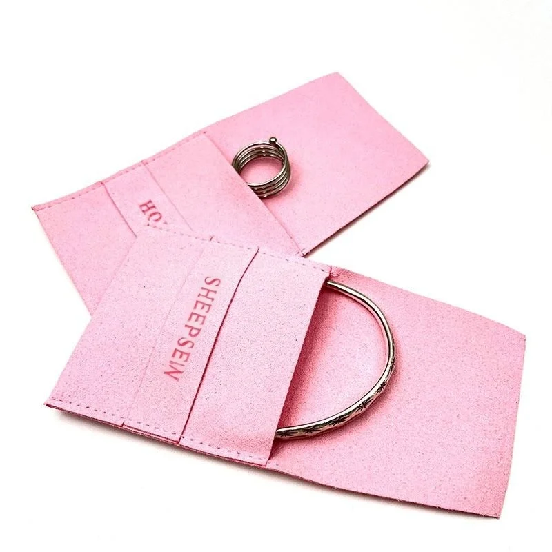 

50Pcs Customized Microfiber Jewelry Gift Bag for Wedding Favor Party Candy Envelope Pouch DIY Jewelry Organizer Earring Bracelet