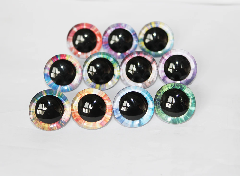 20 pces 9mm- 35mm nova forma 3d brinquedos olhos de segurança boneca com arruela traseira para boneca de pelúcia diy-7a