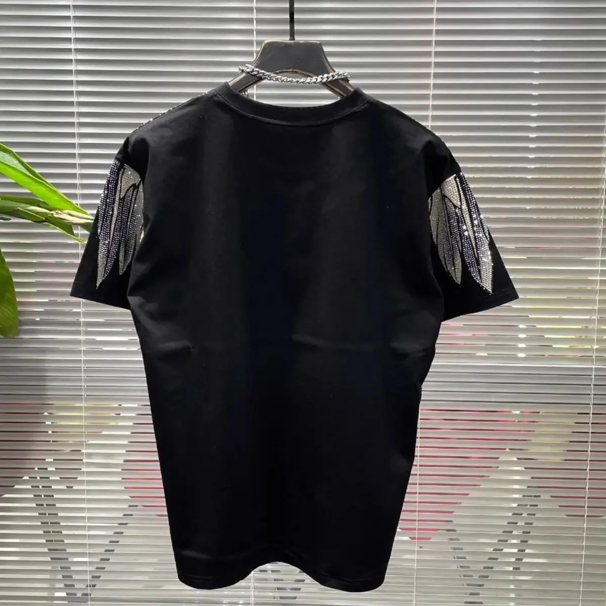 plus Size  with Heavy Embellishment Loose Fit Slimming Effect Women's Short Sleeve T-Shirt