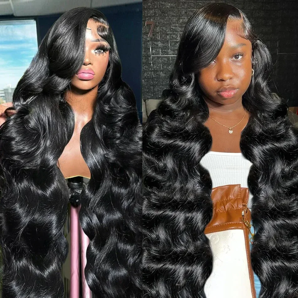 Perruque Body Wave Lace Front Wig brésilienne naturelle, cheveux humains, 13x4, pre-plucked, HD, 36 pouces, pour femmes