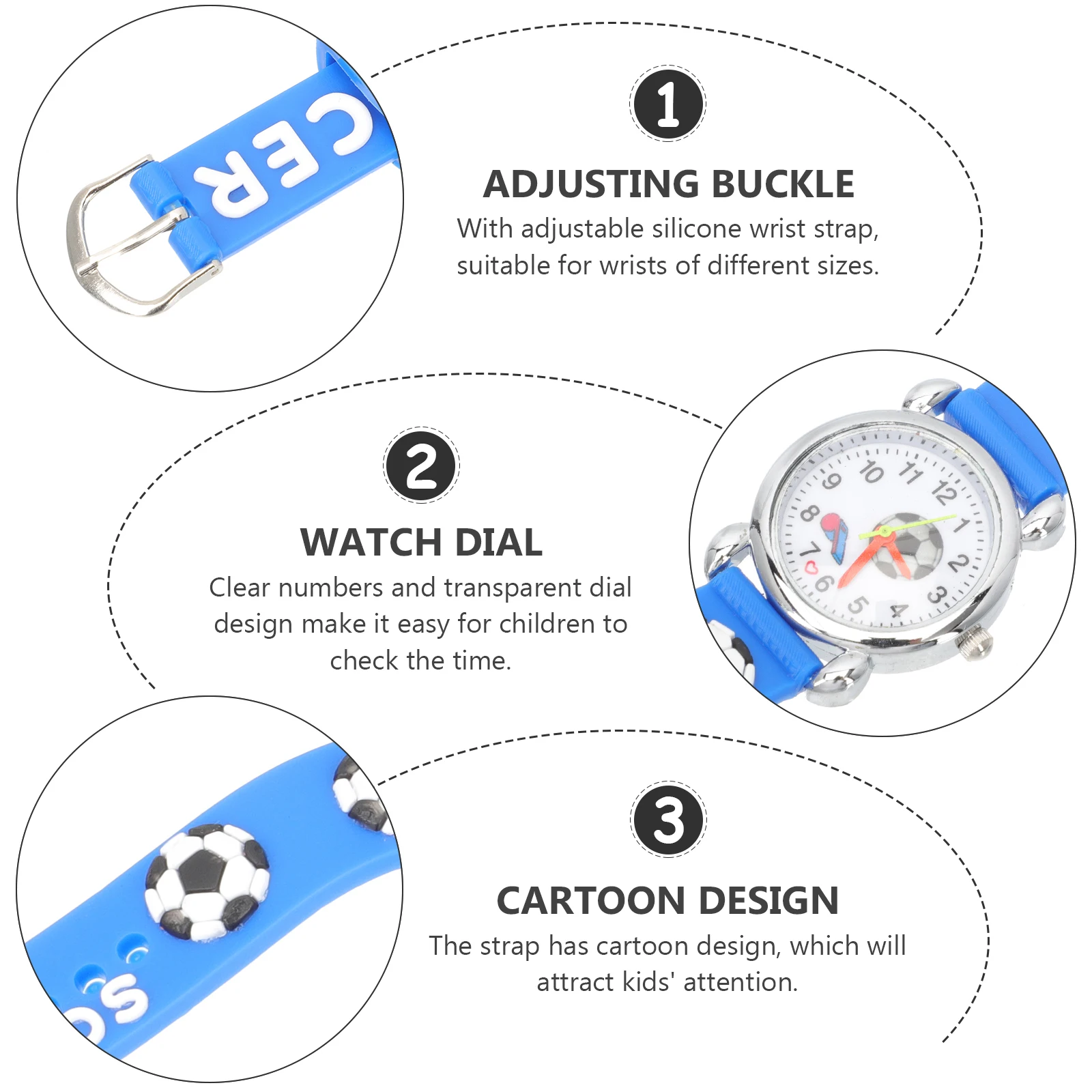 

Kids Whistle Watch Toddler Wrist Watches Colorful Plastic Mirror Wear-resistant Adjustable Rubber Strap Cartoon Design Birthday