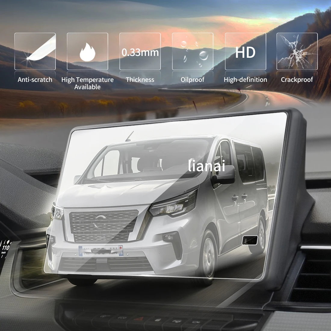 Screen Protector For Nissan 26 NV300 mpered Glass Protective Film GPS Video Navigator Car Stickers Vehicle Accessories view 2