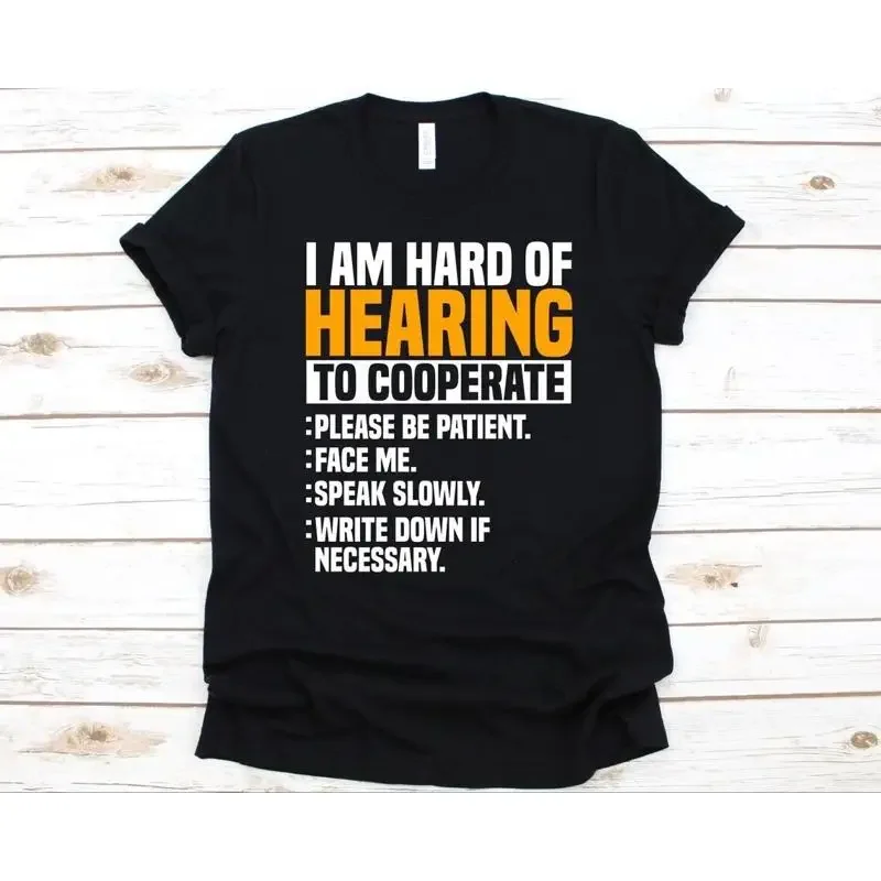 

Рубашка I Am Hard Of Hearing To Cooperate, подарок для глухих, рубашка для осведомленности глухих,...