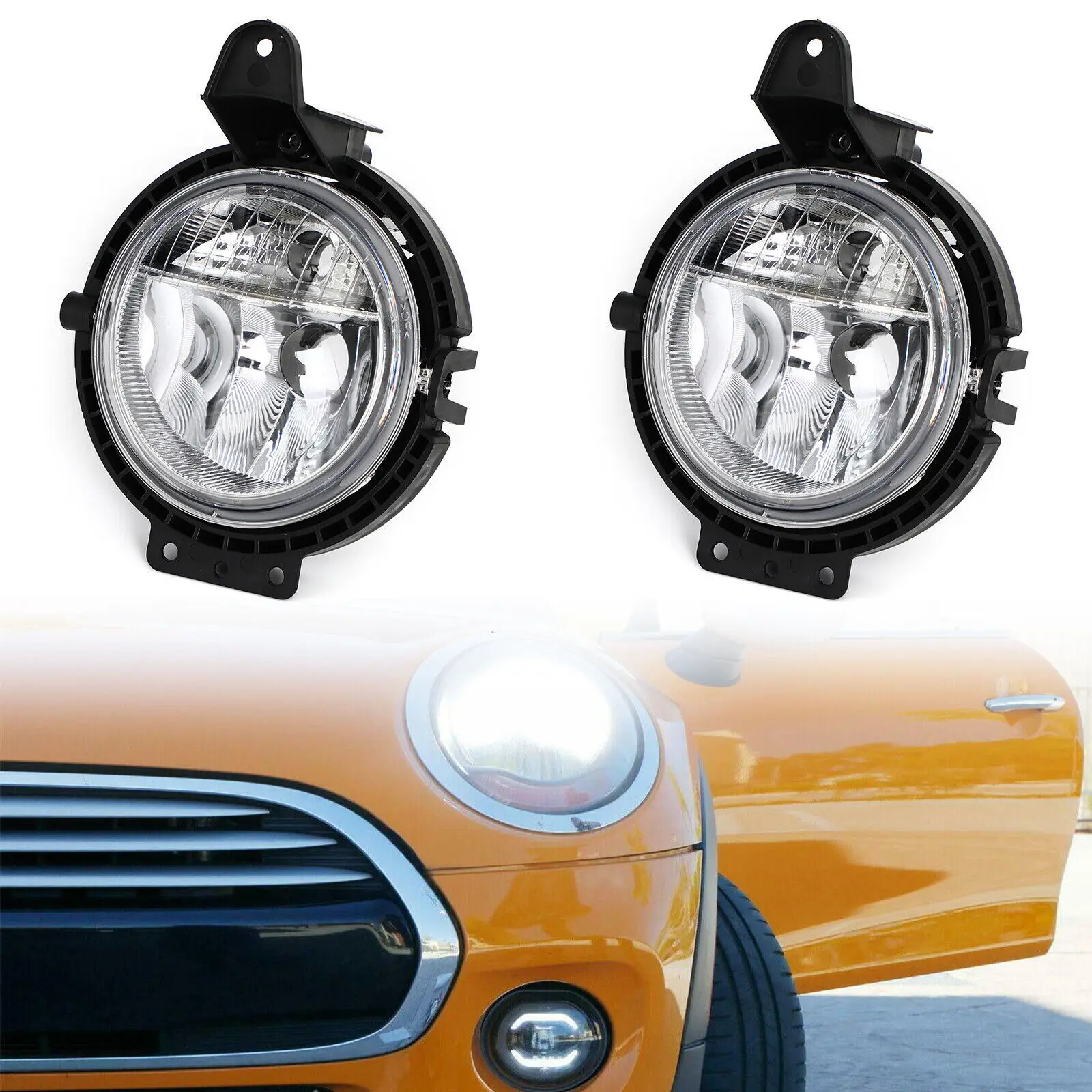 Pair Fog Lights Front Left and Right For Mini R55 R56 R57 R58 Cooper 2007-2015 `